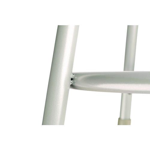 Image of NPS® 6418 6400 Series Fixed Height Heavy Duty Vinyl Padded Steel Stool, Backless, Supports 500 lb, 18" Seat Height, Gray Seat/Base