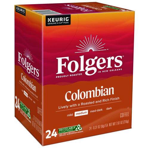 Image of Folgers® 5000363990 100% Colombian Coffee K-Cups, 24/box