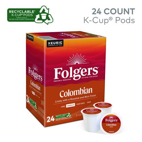 Image of Folgers® 5000363990 100% Colombian Coffee K-Cups, 24/box