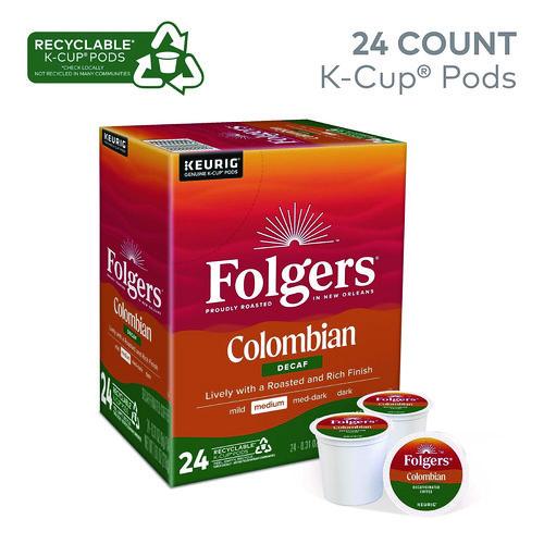 Image of Folgers® 5000363988 100% Colombian Decaf Coffee K-Cups, 24/box