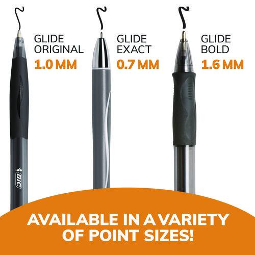 Image of BIC® VLGB361-BLK GLIDE Bold Ballpoint Pen Value Pack, Retractable, Bold 1.6 mm, Black Ink, Smoke Barrel, 36/Pack