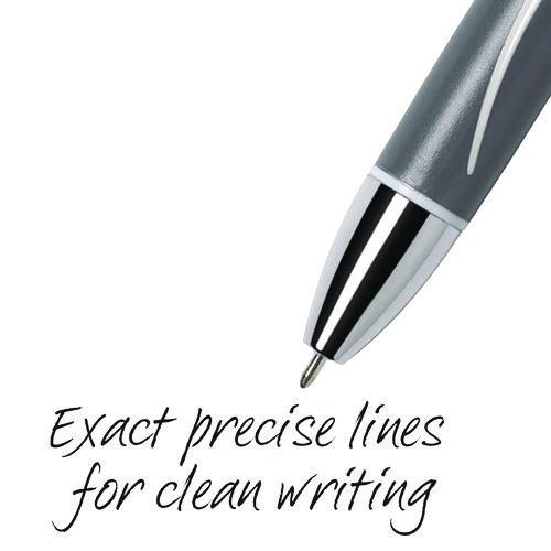 Image of BIC® VCGN11-BK Glide Exact Ballpoint Pen, Retractable, Fine 0.7 Mm, Black Ink, Black Barrel, Dozen
