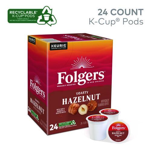 Image of Folgers® 5000363978 Toasty Hazelnut Coffee K-Cups, 24/Box