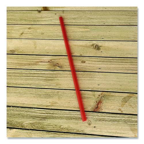 Image of Boardwalk® BWKJSTUW775RED Jumbo Straws, 7.75", Polypropylene, Red, 250/Pack, 10 Packs/Carton