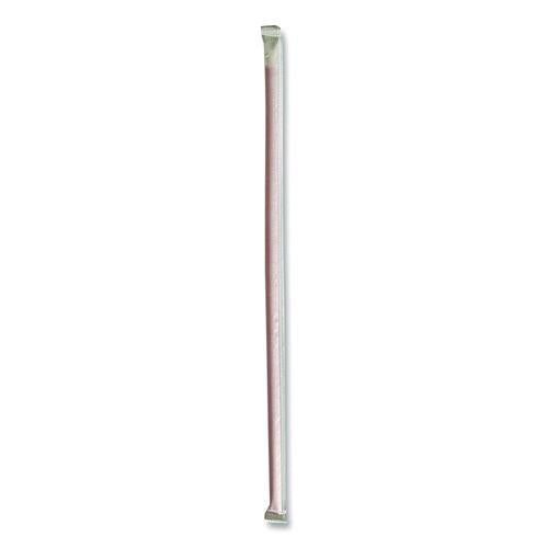 Image of Boardwalk® BWKGST1025RD Wrapped Giant Straws, 10.25", Polypropylene, Red, 300/Pack, 4 Packs/Carton