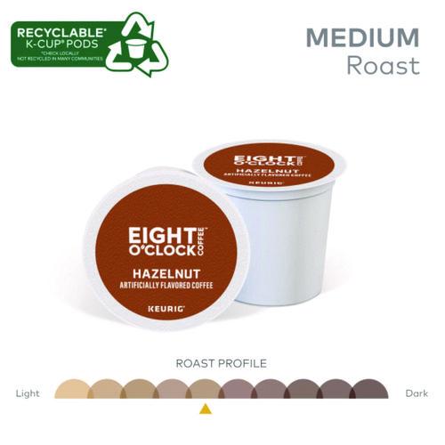 Image of Eight O'Clock 5000359069 Hazelnut Coffee K-Cups, 96/carton