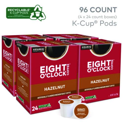 Image of Eight O'Clock 5000359069 Hazelnut Coffee K-Cups, 96/carton
