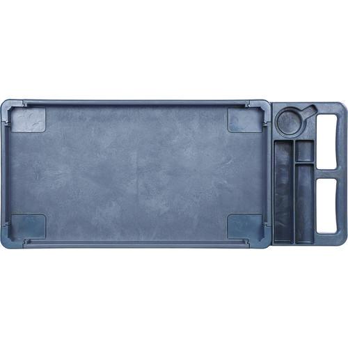 Image of Boardwalk® UC4018BWK23 Two-Shelf Utility Cart, Plastic, 2 Shelves, 500 lb Capacity, 17.25" x 40" x 33.5", Gray