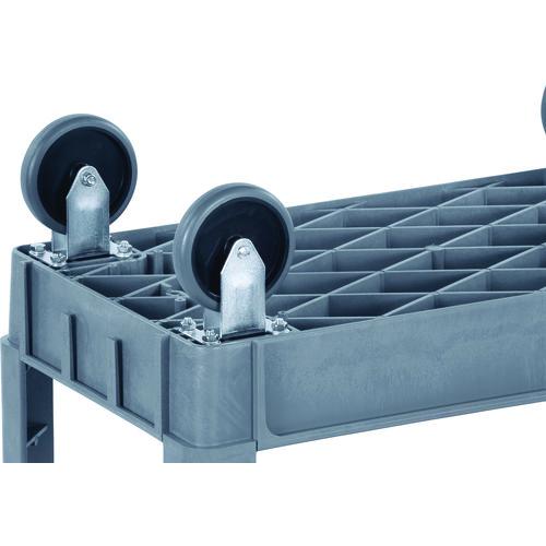 Image of Boardwalk® UC4018BWK23 Two-Shelf Utility Cart, Plastic, 2 Shelves, 500 lb Capacity, 17.25" x 40" x 33.5", Gray