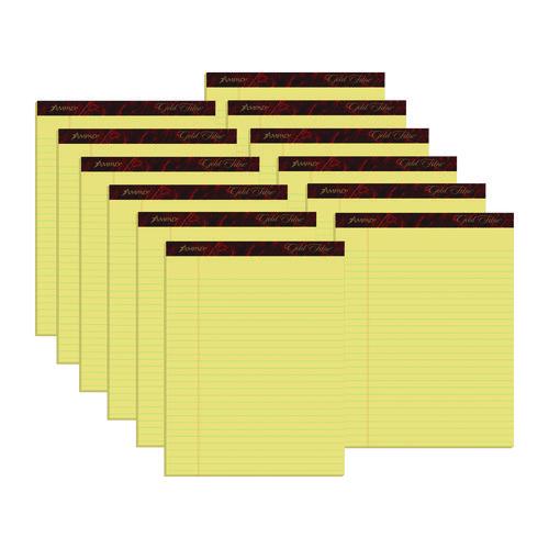 Image of Ampad® Gold Fibre Quality Writing Pads, Wide/Legal Rule, (50) Canary Yellow 8.5 x 11 Sheets, Dozen