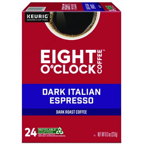 Image of Eight O'Clock 5000359068 Dark Italian Espresso Coffee K-Cups, 24/Box
