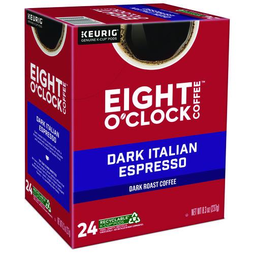 Image of Eight O'Clock 5000359068 Dark Italian Espresso Coffee K-Cups, 24/Box