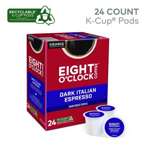 Image of Eight O'Clock 5000359068 Dark Italian Espresso Coffee K-Cups, 24/Box