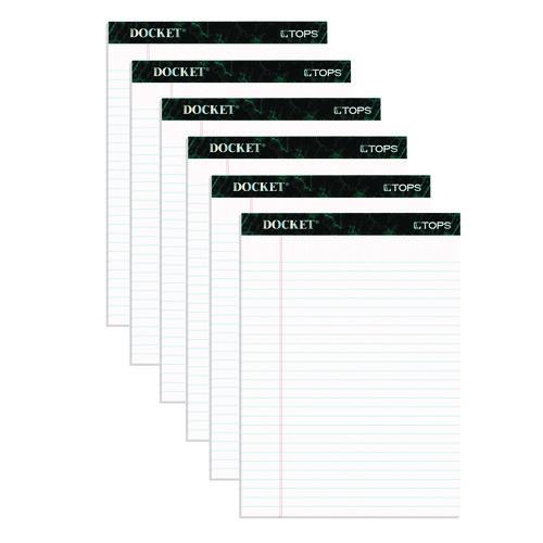 Image of TOPS Docket Ruled Perforated Pads, Wide/legal Rule, 50 White 8.5 X 11.75 Sheets, 6/pack