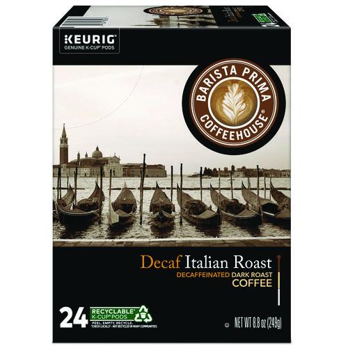 Image of Barista Prima Coffeehouse® 5000355677 Decaf Italian Roast Coffee K-Cups, 24/box