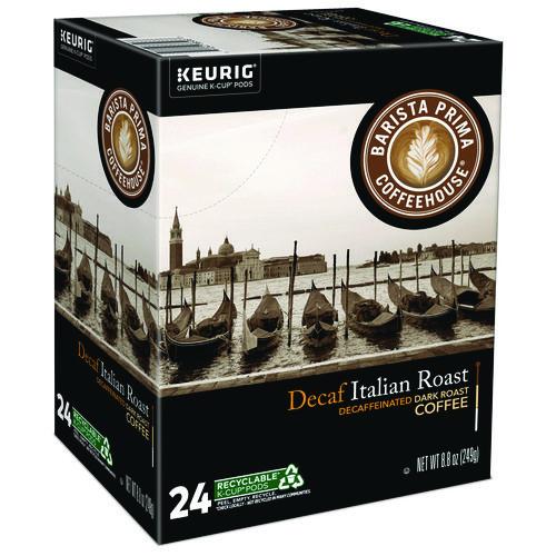 Image of Barista Prima Coffeehouse® 5000355677 Decaf Italian Roast Coffee K-Cups, 24/box