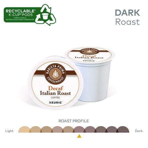 Image of Barista Prima Coffeehouse® 5000355677 Decaf Italian Roast Coffee K-Cups, 24/box