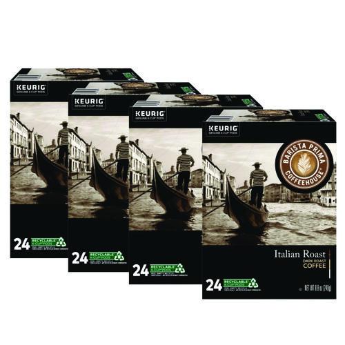 Image of Barista Prima Coffeehouse® 5000355673 Italian Roast K-Cups Coffee Pack, 24/box, 4 Box/carton