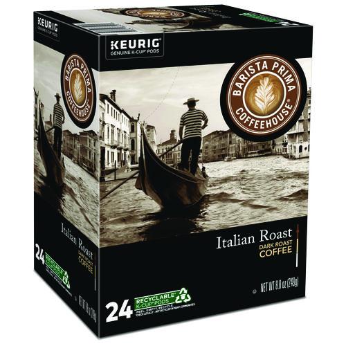 Image of Barista Prima Coffeehouse® 5000355673 Italian Roast K-Cups Coffee Pack, 24/box, 4 Box/carton