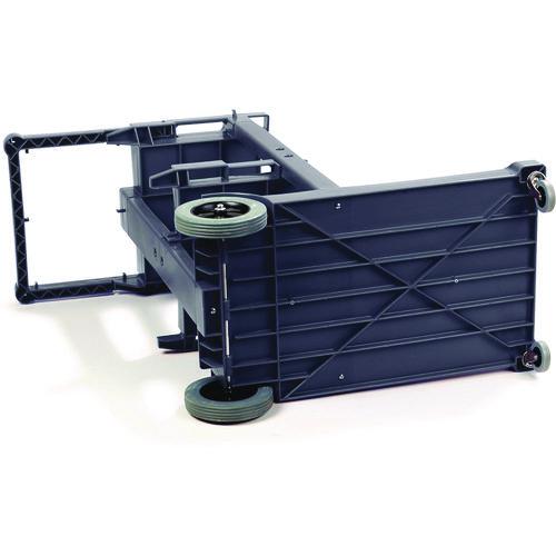 Image of Boardwalk® JC1945SBWK23 Janitor's Cart, Plastic, 4 Shelves, 1 Bin, 19" x 45" x 39", Gray