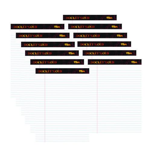 Image of TOPS 63960 Docket Gold Ruled Perforated Pads, Wide/Legal Rule, (50) White 8.5 x 11 Sheets, 12/Pack
