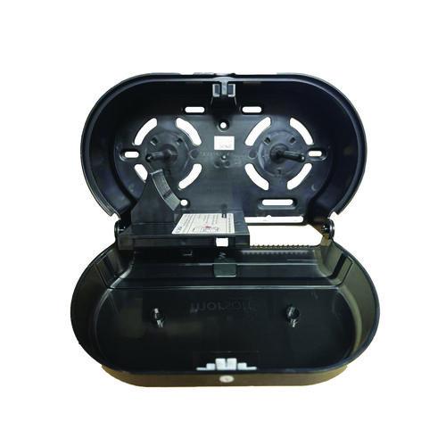 Image of Morcon Tissue MOR M1005-8 Morsoft Small Core Tissue Dispenser, 11.86 x 5.48 x 7.32, Black Translucent