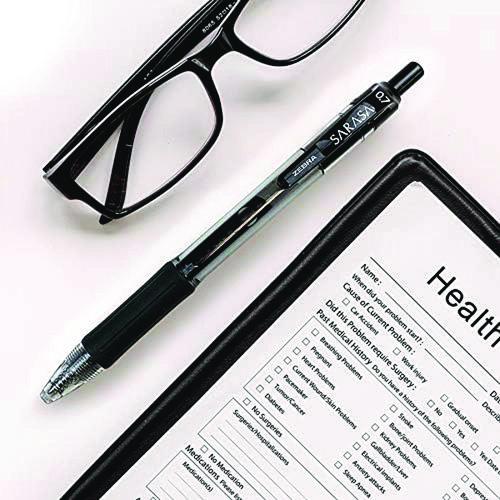 Image of Zebra® 14680 Sarasa Dry Gel X20 Gel Pen Value Pack, Retractable, Medium 0.7 mm, Black Ink, Clear/Black Barrel, 24/Box