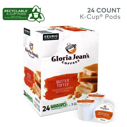 Image of Gloria Jean's® 5000330066 Butter Toffee Coffee K-Cups, 24/box