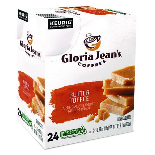 Image of Gloria Jean's® 5000330066 Butter Toffee Coffee K-Cups, 96/carton