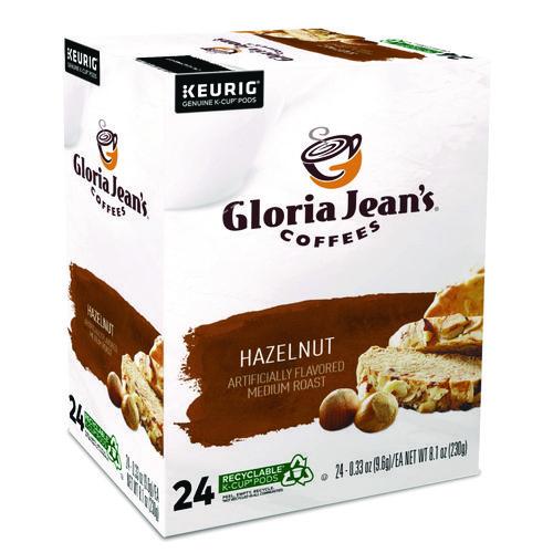 Image of Gloria Jean's® 5000330068 Hazelnut Coffee K-Cups, 24/box