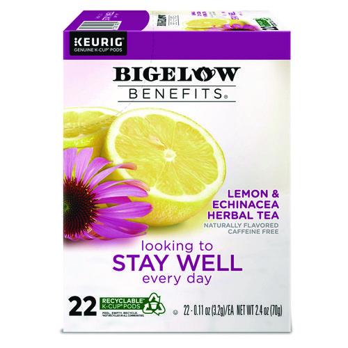 Image of Bigelow® 5000359645 Benefits Lemon And Echinacea Herbal K-Cup, 0.11 Oz, 22/box