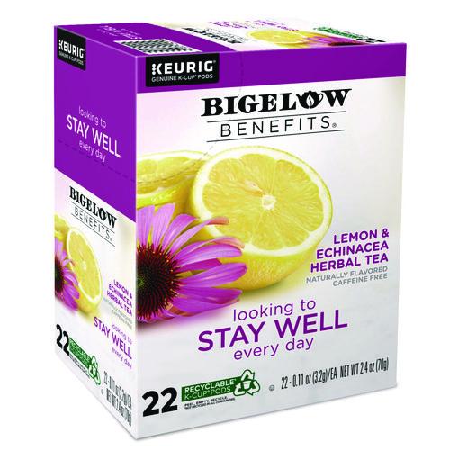 Image of Bigelow® 5000359645 Benefits Lemon And Echinacea Herbal K-Cup, 0.11 Oz, 22/box