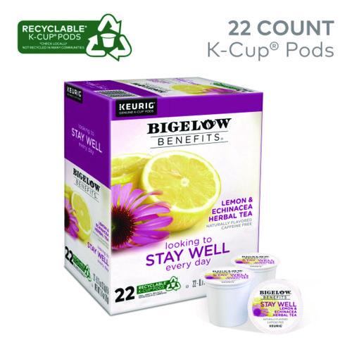 Image of Bigelow® 5000359645 Benefits Lemon And Echinacea Herbal K-Cup, 0.11 Oz, 22/box
