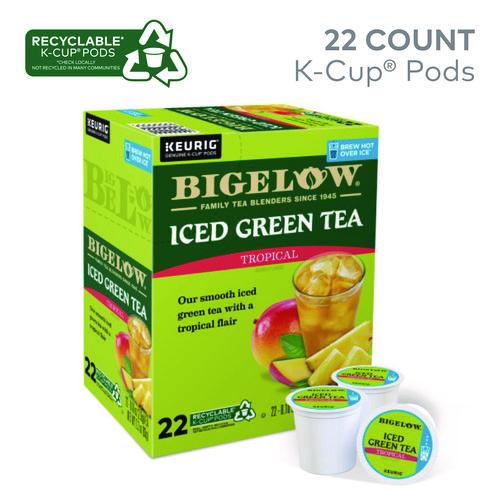 Image of Bigelow® 5000364656 Tropical Iced Green Tea, K-Cup, 0.10 oz, 22/Box