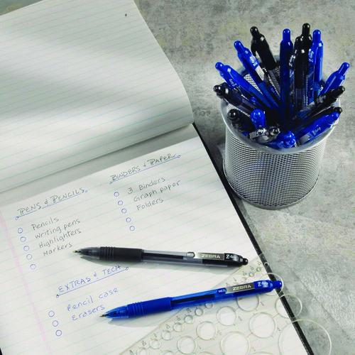 Image of Zebra® 23920 Z-Grip Ballpoint Pen, Retractable, Medium 0.7 mm, Blue Ink, Translucent Blue/Blue Barrel, 12/Pack