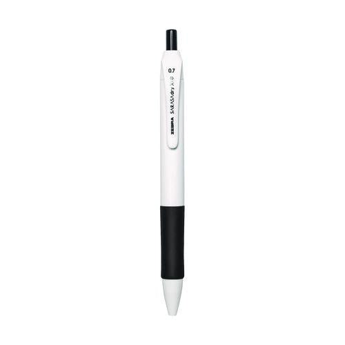 Image of Zebra® 41510 Sarasa Dry X1+ Gel Pen, Retractable, Medium 0.7 mm, Black Ink, White/Black Barrel, 12/Pack