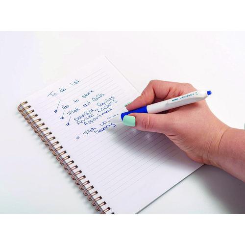 Image of Zebra® 41520 Sarasa Dry X1+ Gel Pen, Retractable, Medium 0.7 mm, Blue Ink, White/Blue Barrel, 12/Pack