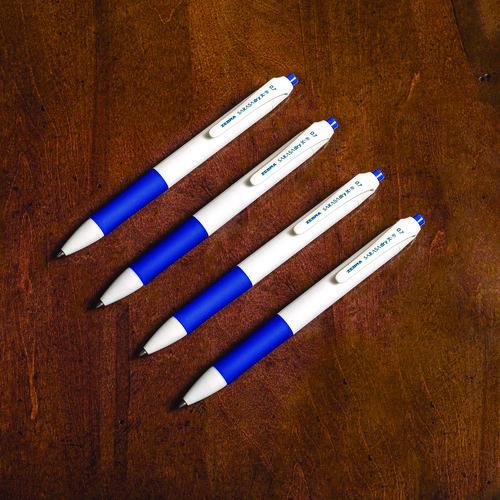 Image of Zebra® 41520 Sarasa Dry X1+ Gel Pen, Retractable, Medium 0.7 mm, Blue Ink, White/Blue Barrel, 12/Pack
