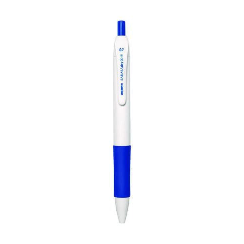Image of Zebra® 41520 Sarasa Dry X1+ Gel Pen, Retractable, Medium 0.7 mm, Blue Ink, White/Blue Barrel, 12/Pack