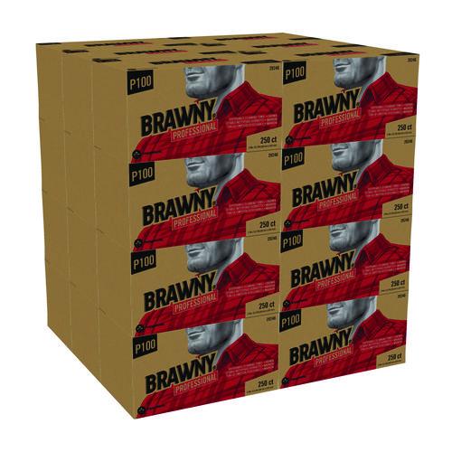 Image of Brawny® Professional 29246 All Purpose Wipers, 1-Ply, 9 x 10.25, Brown, 250 Wipers/Box, 24 Boxes/Carton