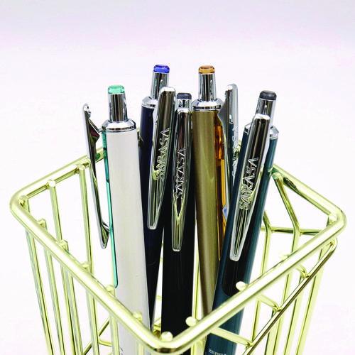 Image of Zebra® 45511 Sarasa Grand Gel Pen, Retractable, Fine 0.7 mm, Black Ink, Gold/Translucent Black Barrel