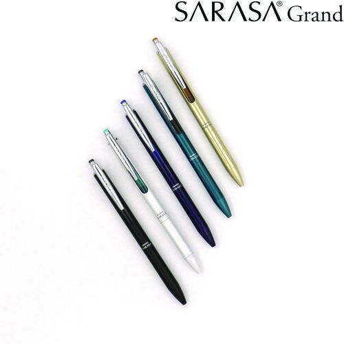 Image of Zebra® 45511 Sarasa Grand Gel Pen, Retractable, Fine 0.7 mm, Black Ink, Gold/Translucent Black Barrel