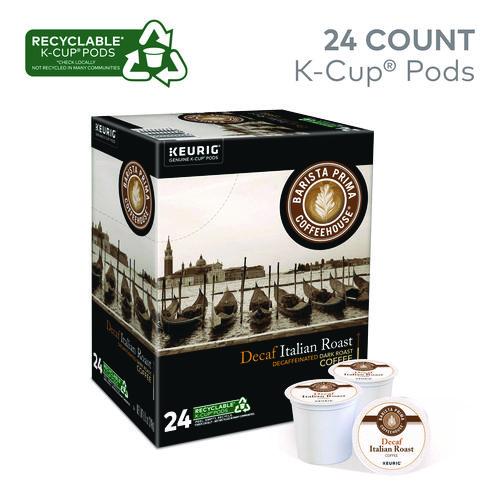 Image of Barista Prima Coffeehouse® 5000355677 Decaf Italian Roast Coffee K-Cups, 24/box