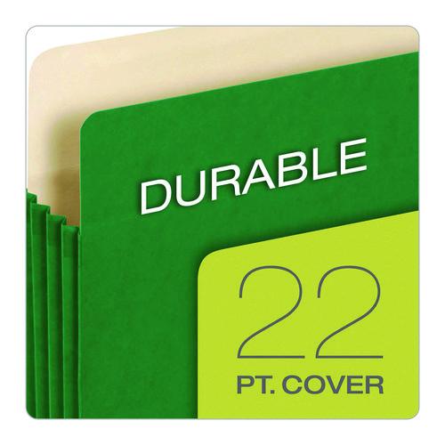 Image of Pendaflex® 1534G GRE-10 Reinforced File Pocket, 5.25" Expansion, Letter Size, Green