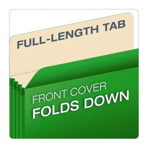 Image of Pendaflex® 1534G GRE-10 Reinforced File Pocket, 5.25" Expansion, Letter Size, Green