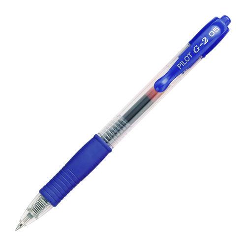 Image of Pilot® 31298 G2 Premium Gel Pen, Retractable, Extra-Fine 0.5 mm, Blue Ink, Smoke/Blue Barrel, 5/Pack