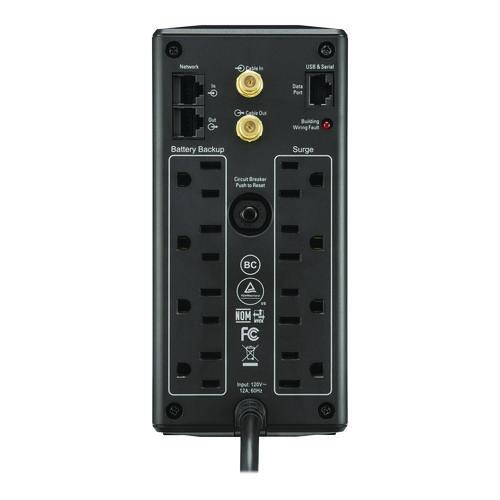 Image of APCÂ® Back-UPS Pro Compact Tower LCD Battery Backup and Surge Protector with USB, 1,000 VA, 8 Outlets, 1,103 J