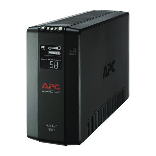 Image of APCÂ® Back-UPS Pro Compact Tower LCD Battery Backup and Surge Protector with USB, 1,000 VA, 8 Outlets, 1,103 J