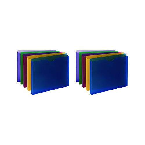 Image of Smead 89610 Moisture-Resistant File Pockets, 1" Expansion, Letter Size, Assorted Colors, 10/Pack