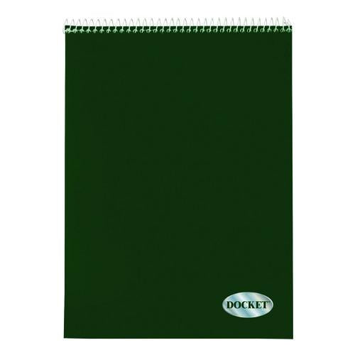 Image of TOPS 63801 Docket Graph Pad, Green Cover, Quadrille Rule (4 sq/in), (70) White Sheets